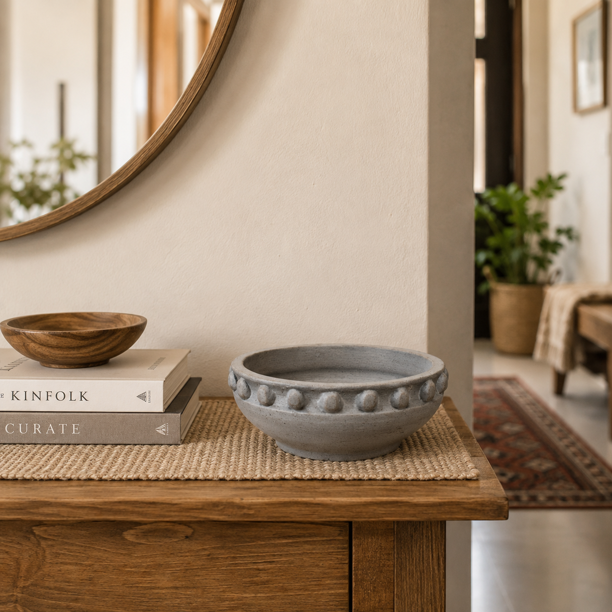Rustic Textured Ceramic Decorative Bowl